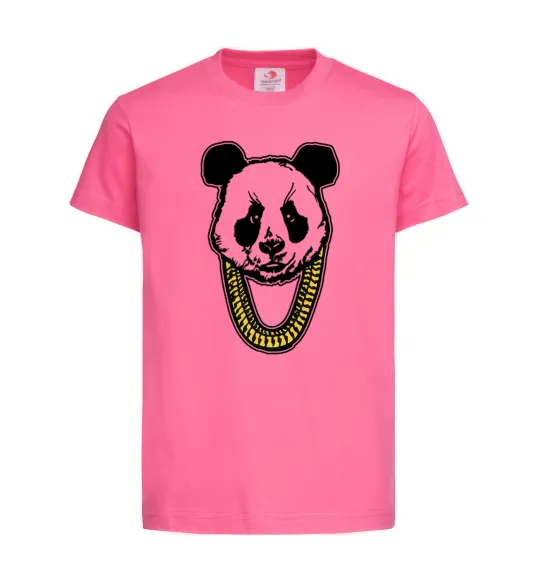 Дитяча футболка Panda swag Яскраво-рожевий фото