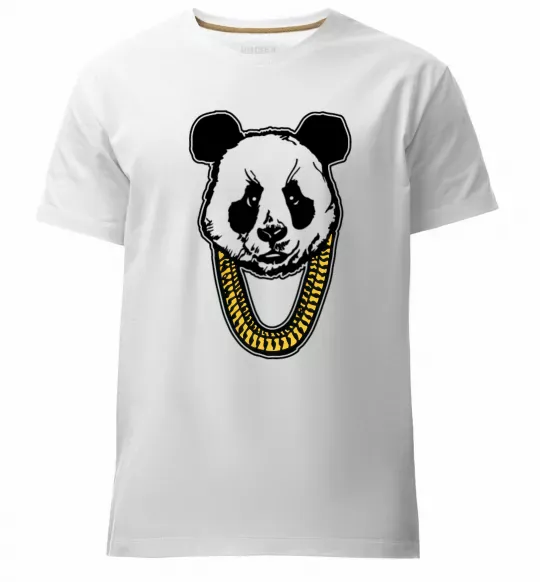 Мужская премиум футболка Panda swag Белый фото