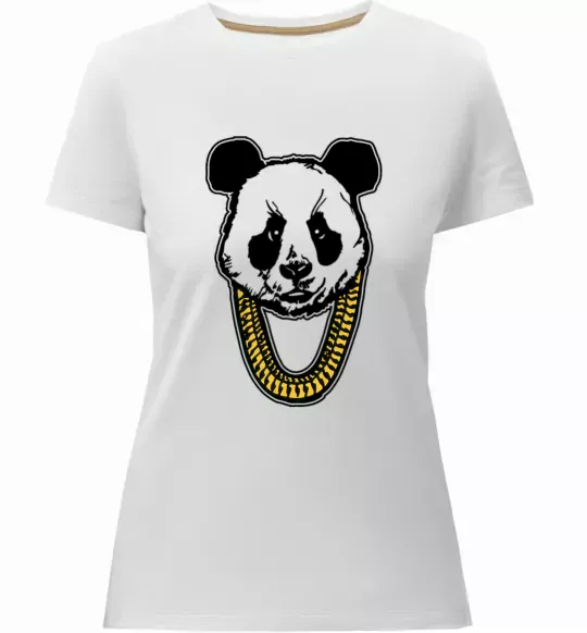 Жіноча преміум футболка Panda swag Білий фото