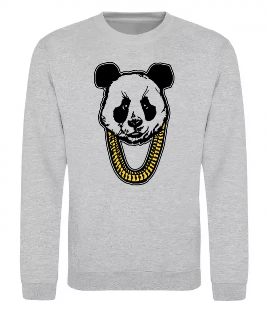 Свитшот Panda swag Серый меланж фото