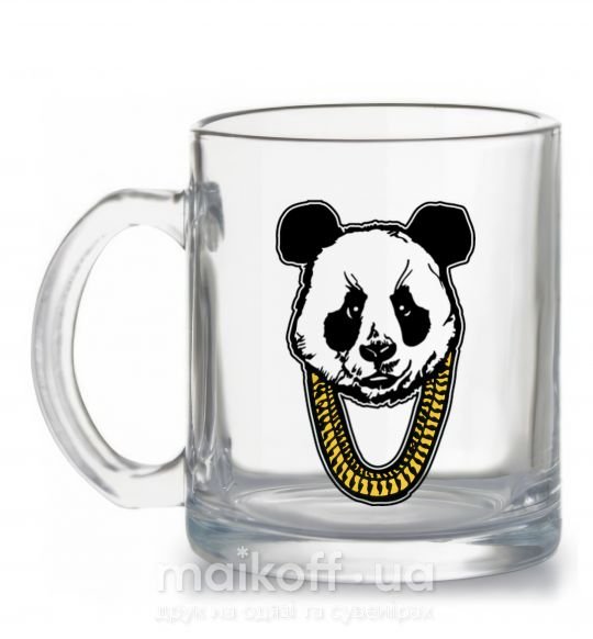 Чашка скляна Panda swag Прозорий фото