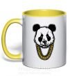 Чашка з кольоровою ручкою Panda swag Сонячно жовтий фото
