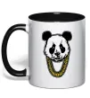 Чашка с цветной ручкой Panda swag Черный фото