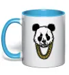 Чашка с цветной ручкой Panda swag Голубой фото