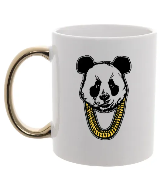 Чашка с цветной ручкой Panda swag Золото фото