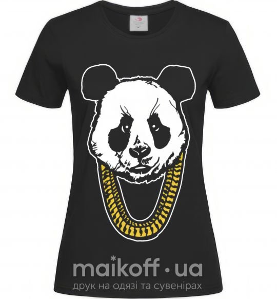 Жіноча футболка Panda swag Чорний фото