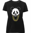 Жіноча преміум футболка Panda swag Чорний фото