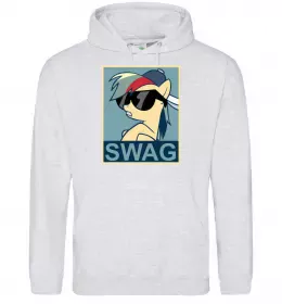 Женская толстовка (худи) Pony swag Серый меланж фото