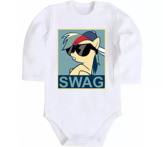 Дитячий бодік Pony swag Білий фото