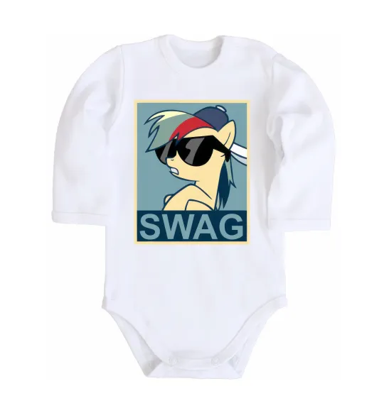 Детский боди Pony swag Белый фото