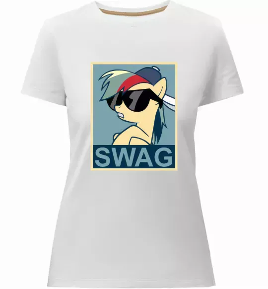 Жіноча преміум футболка Pony swag Білий фото