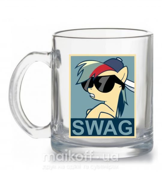 Чашка скляна Pony swag Прозорий фото