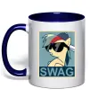 Чашка з кольоровою ручкою Pony swag Глибокий темно-синій фото