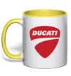Чашка з кольоровою ручкою Ducati Сонячно жовтий фото