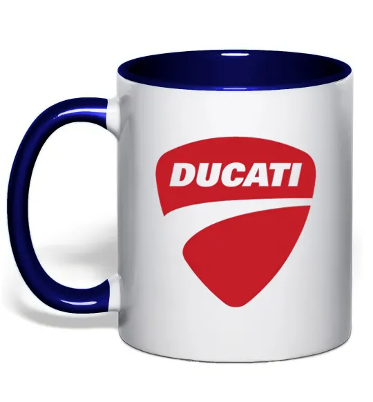 Чашка з кольоровою ручкою Ducati Глибокий темно-синій фото