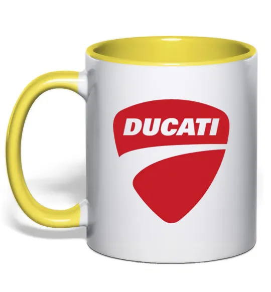 Чашка з кольоровою ручкою Ducati Лимонний фото
