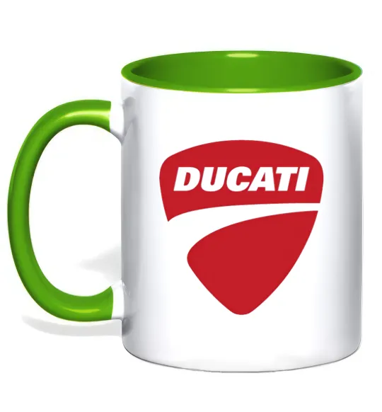 Чашка з кольоровою ручкою Ducati Лаймовий фото