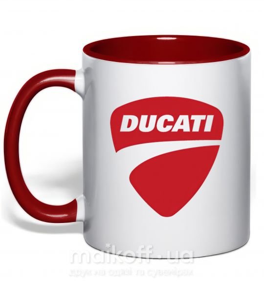 Чашка з кольоровою ручкою Ducati Червоний фото