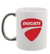 Чашка з кольоровою ручкою Ducati Срібло фото