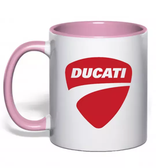 Чашка з кольоровою ручкою Ducati Ніжно рожевий фото