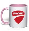 Чашка з кольоровою ручкою Ducati Ніжно рожевий фото