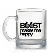 Чашка стеклянная Boost happy Прозрачный фото
