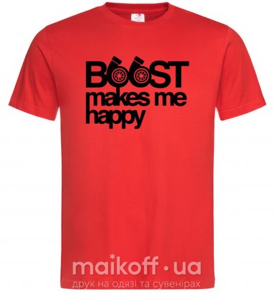 Мужская футболка Boost happy Красный фото
