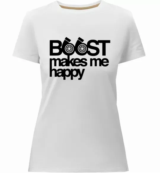 Жіноча преміум футболка Boost happy Білий фото