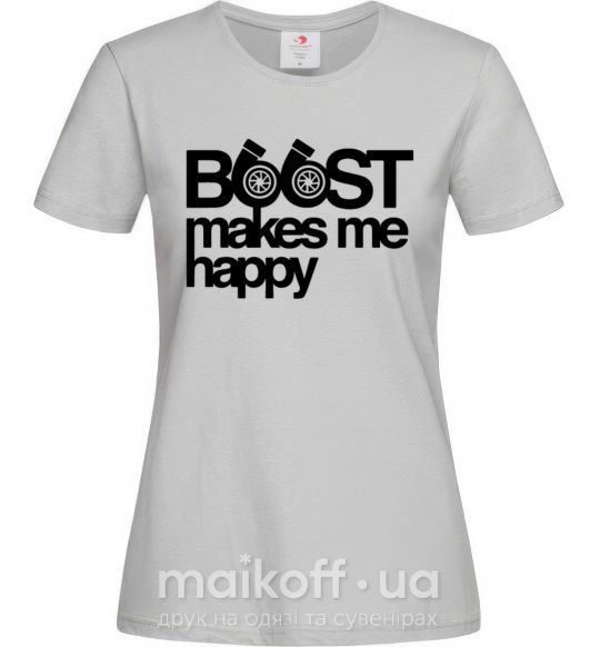 Жіноча футболка Boost happy Сірий фото