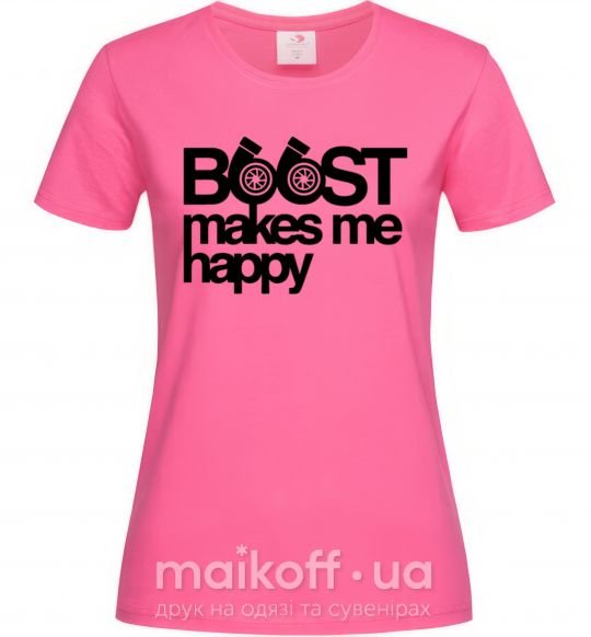 Жіноча футболка Boost happy Яскраво-рожевий фото