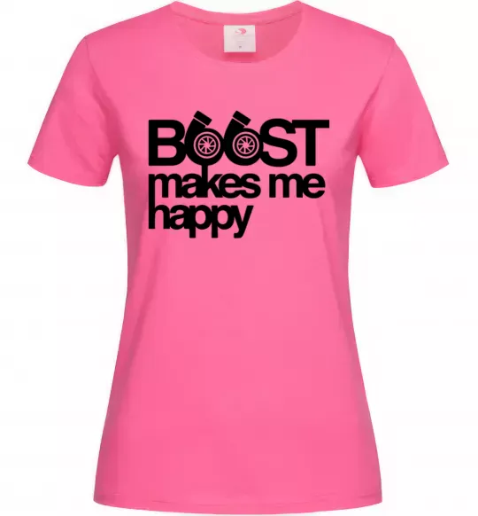 Женская футболка Boost happy Ярко-розовый фото