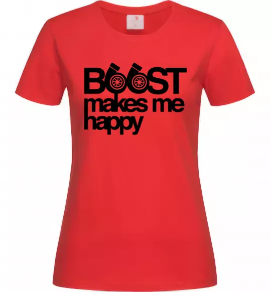 Женская футболка Boost happy Красный фото
