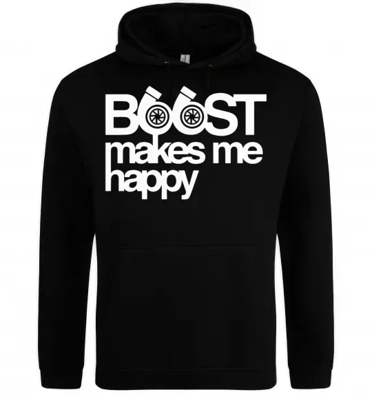 Женская толстовка (худи) Boost happy Черный фото