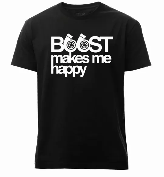 Мужская премиум футболка Boost happy Черный фото