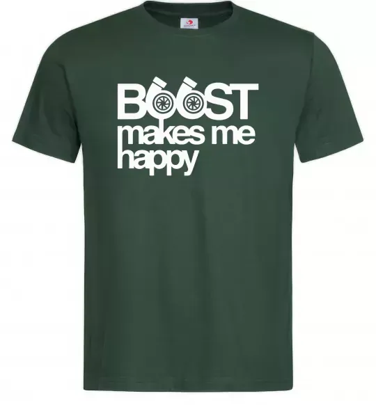 Мужская футболка Boost happy Темно-зеленый фото