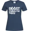 Женская футболка Boost happy Темно-синий Женская футболка Boost happy Темно-синий фото