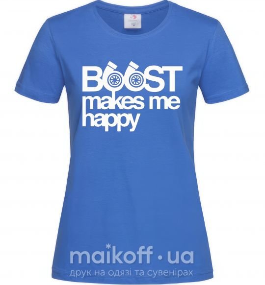 Жіноча футболка Boost happy Яскраво-синій фото