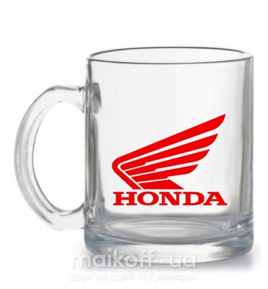 Чашка скляна honda_bike Прозорий фото