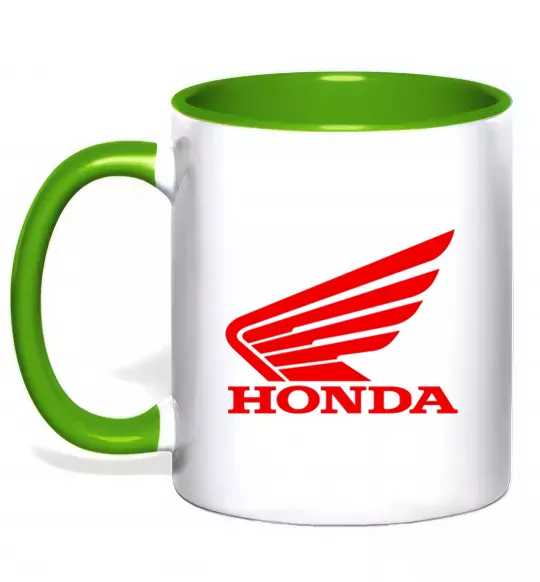 Чашка с цветной ручкой honda_bike Зеленый фото