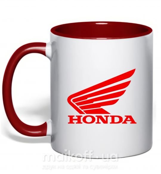 Чашка з кольоровою ручкою honda_bike Червоний фото