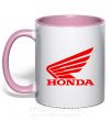 Чашка с цветной ручкой honda_bike Нежно розовый фото
