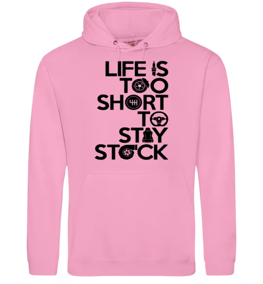 Мужская толстовка (худи) Life is too short to stay stack Розовый фото
