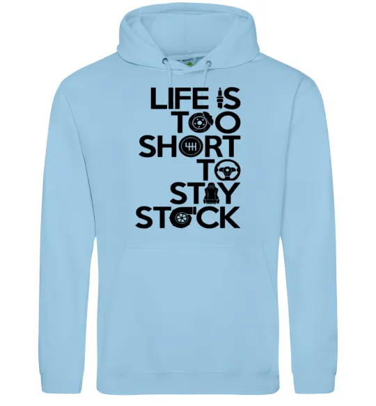 Женская толстовка (худи) Life is too short to stay stack Голубой фото