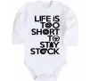 Дитячий бодік Life is too short to stay stack Білий фото
