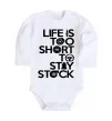 Дитячий бодік Life is too short to stay stack Білий фото