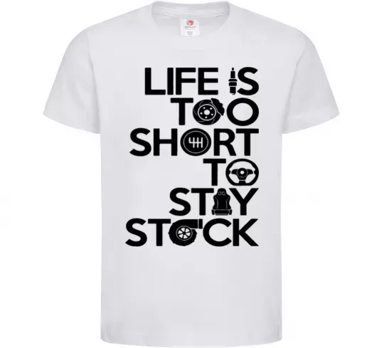Дитяча футболка Life is too short to stay stack Білий фото