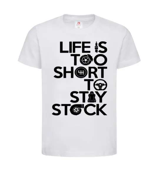 Дитяча футболка Life is too short to stay stack Білий фото