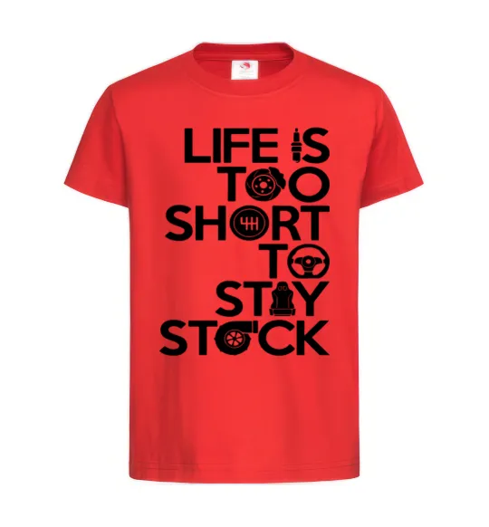 Дитяча футболка Life is too short to stay stack Червоний фото