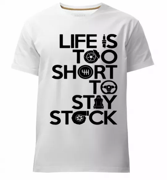 Мужская премиум футболка Life is too short to stay stack Белый фото