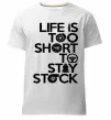 Мужская премиум футболка Life is too short to stay stack Белый фото